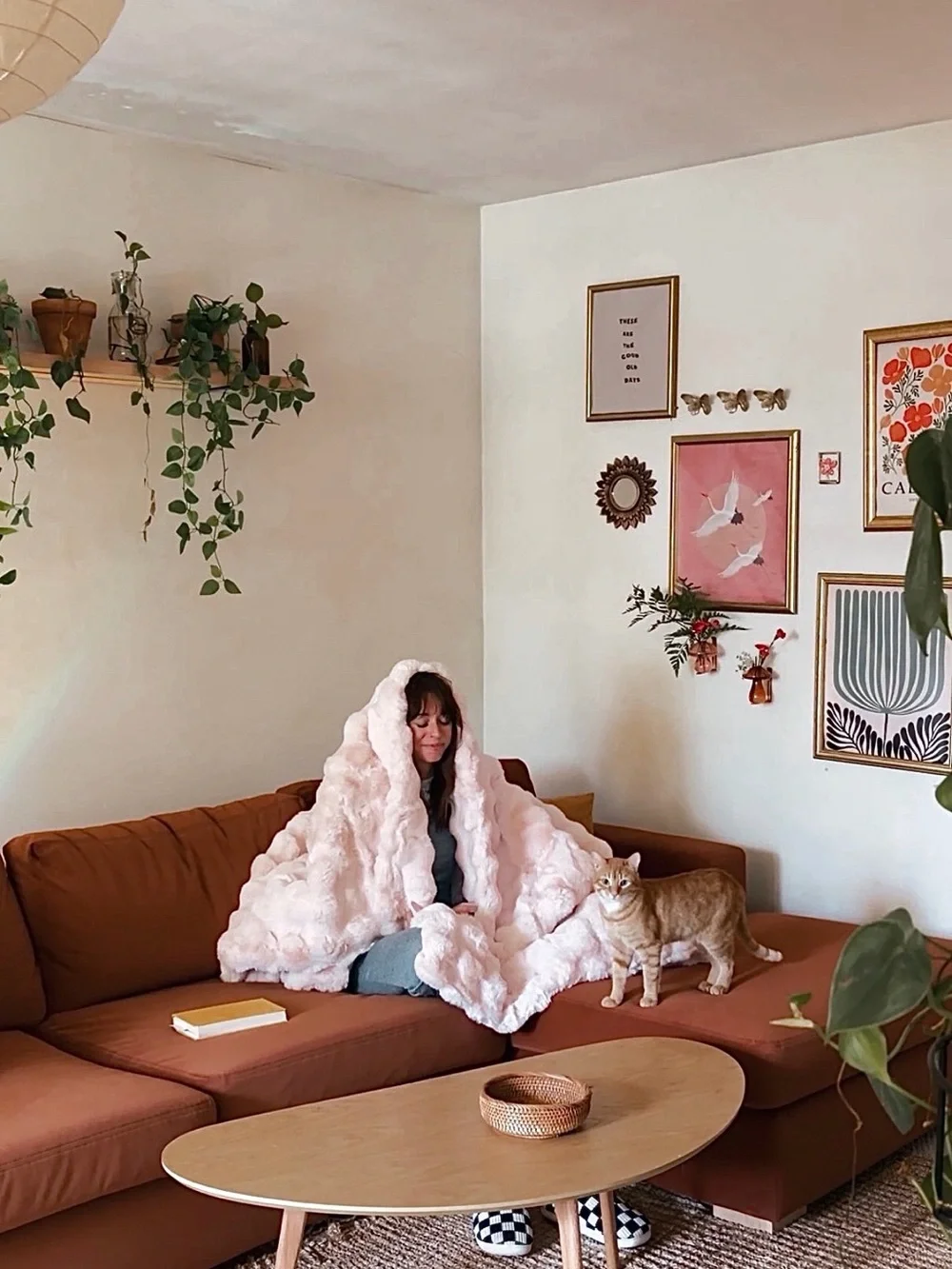 Soft Pink Faux Fur Throw Blanket – Cozy Luxury Throw